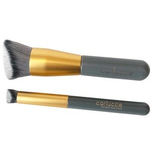 Carlucce New in Package Cosmetic Foundation & Eyeshadow Brush Duo